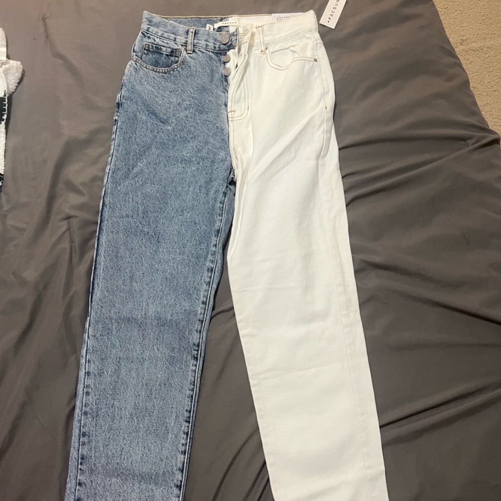 PacSun High Rise Blue and White Two-Tone Jeans
